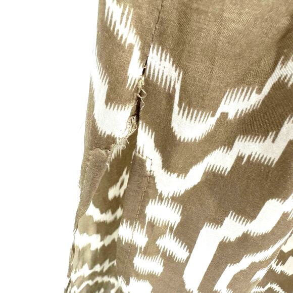 Anthropologie Size 0 Sleeveless Lace Embroidered Maxi Dress Tan & White Pattern - Picture 6 of 9